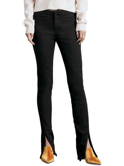 Shop Rag & Bone Peyton Womens High Rise Split Hems Bootcut Jeans In Black