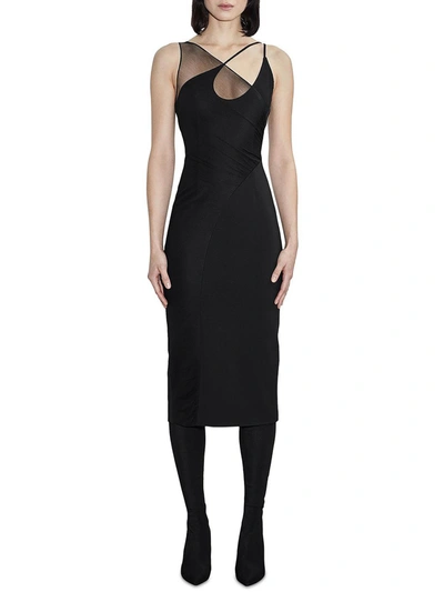 Shop Cushnie Et Ochs Kaia Womens Mesh Overlay Sleeveless Cocktail And Party Dress In Black