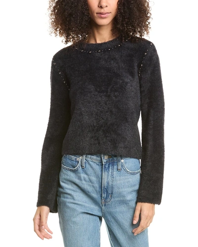 Shop Design History Fuzzy Eyelash Sweater In Black