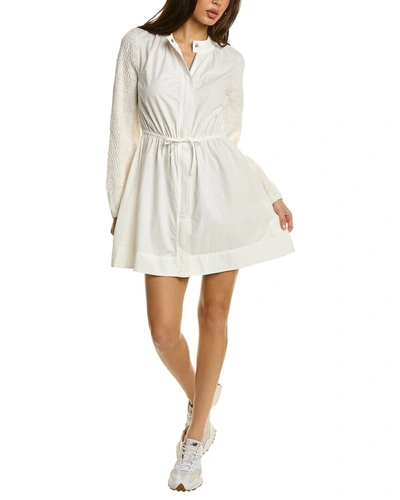 Shop Sea Ny Casey Hand-smocked Belted Mini Dress In White