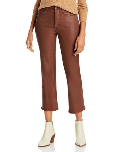 Shop Joe's The Callie Womens Coated High Rise Cropped Jeans In Brown