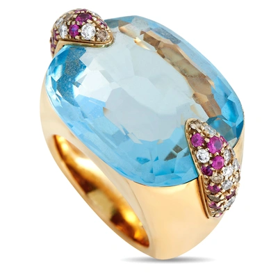 Shop Pomellato Pin Up 18k Yellow Gold Topaz And Multi-gem Cocktail Ring