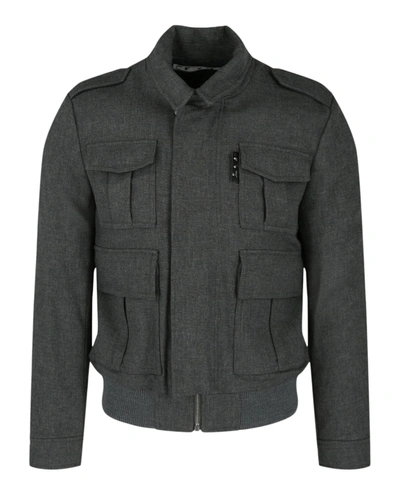 Shop Off-white Military Blouson Jacket In Grey