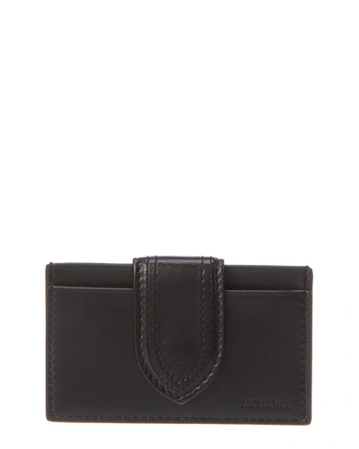 Shop Jacquemus Le Porte Carte Bambino Leather Card Case In Black