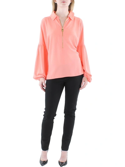 Shop Michael Michael Kors Womens Collar Drapey Blouse In Pink