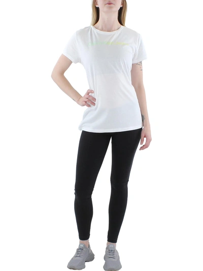 Shop Calvin Klein Jeans Est.1978 Womens Logo U Neck Graphic T-shirt In White