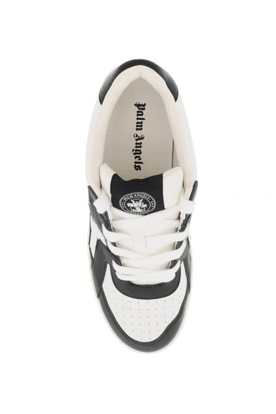 Shop Palm Angels 'palm University' Two-tone Leather Sneakers Men In Multicolor