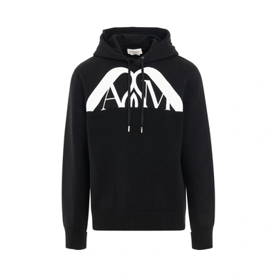 Alexander Mcqueen Drawstring Hooded Sweater With Ribbed Hem And Cuffs
