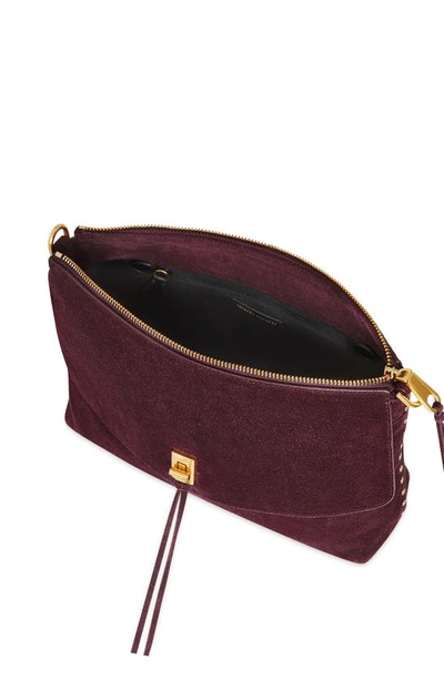 Shop Rebecca Minkoff Darren Leather Shoulder Bag In Garnet