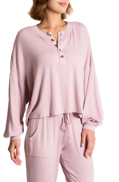 Shop Midnight Bakery Hacci Knit Pajama Top In Pink Heather