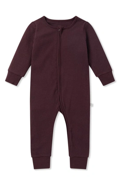 Mori Rib Fitted One-piece Pajamas In Berry