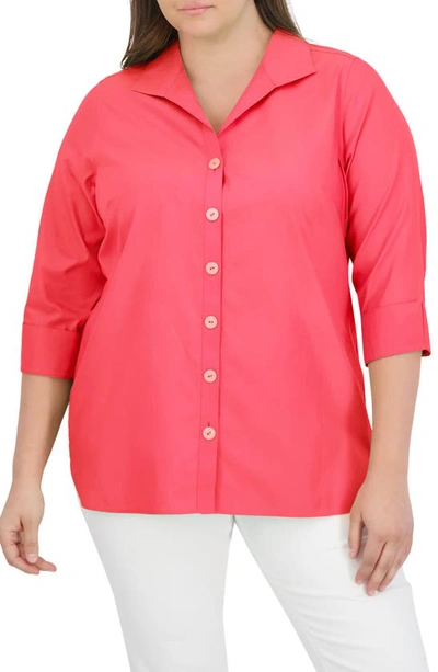 Shop Foxcroft Pandora Non-iron Tunic Shirt In Simply Red