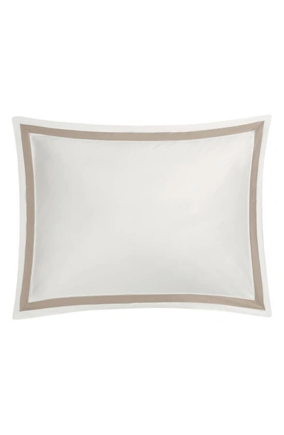 Matouk Ambrose 600 Thread Count Egyptian Cotton Sham In Bone/ Khaki