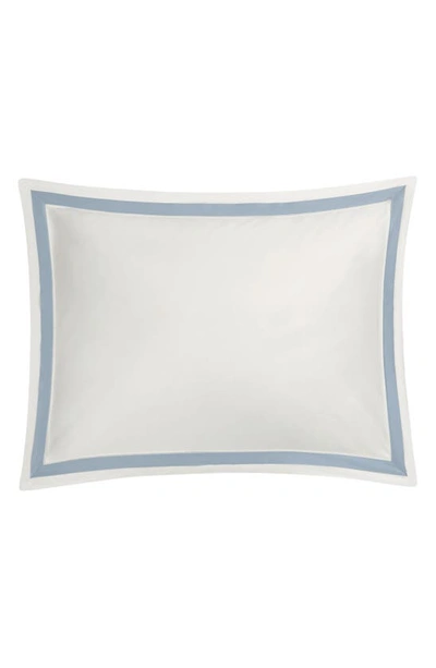 Matouk Ambrose 600 Thread Count Egyptian Cotton Sham In Bone/ Hazy Blue