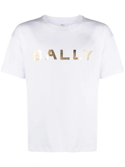 Bally Logo Printed Crewneck T-shirt In White