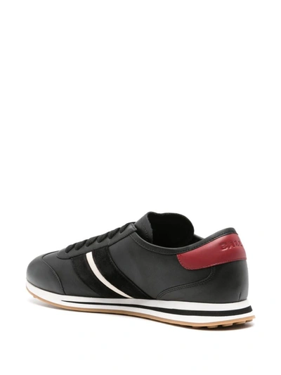 Shop Bally Sneakers In Black/bone/deep Ruby