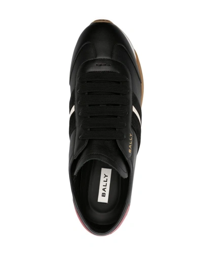 Shop Bally Sneakers In Black/bone/deep Ruby