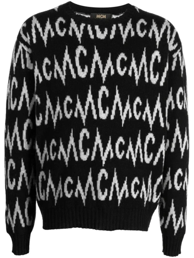 Shop Mcm Sweaters In Black + Egret