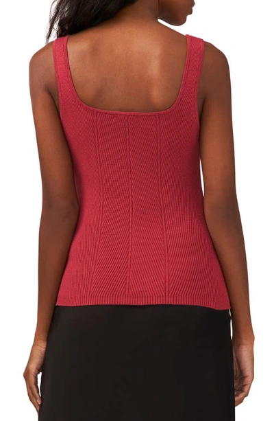 Halogen Transfer Rib Sweater Tank In Earth Red