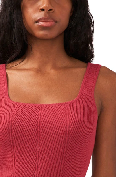 Halogen Transfer Rib Sweater Tank In Earth Red