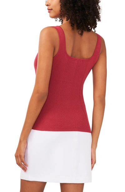 Halogen Transfer Rib Sweater Tank In Earth Red
