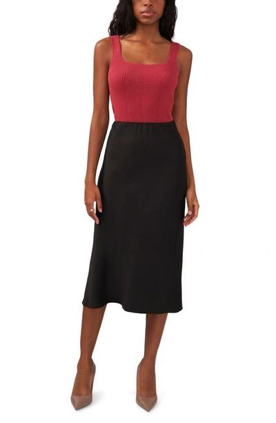 Halogen Transfer Rib Sweater Tank In Earth Red