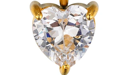 Shop La Rocks Cz Heart Pendant Necklace In Gold