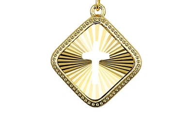 Shop La Rocks Cross Cz Pendant Necklace In Gold