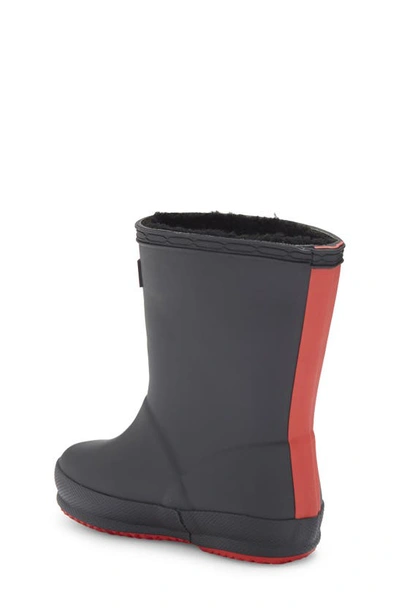 Shop Hunter First Classic Waterproof Rain Boot In Black/ Logo Red/ Black