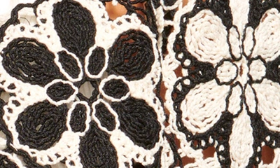 Shop Ramy Brook Daniella Floral Crochet Crop Jacket In Black/ Ecru Two Tone Crochet