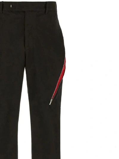 Shop Ferragamo Trousers In Nero Red