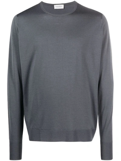 Shop John Smedley Sweaters In Slate Grey