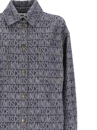 Shop Moschino Shirts In Fantasia Blu