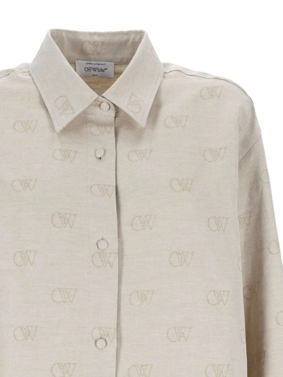 Shop Off-white Off White Shirts In Cream Crea