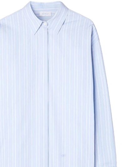 Shop Off-white Off White Shirts In Blue