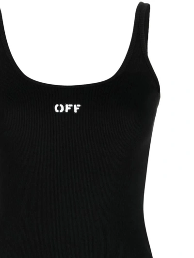 Shop Off-white Off White Top In Black Whit