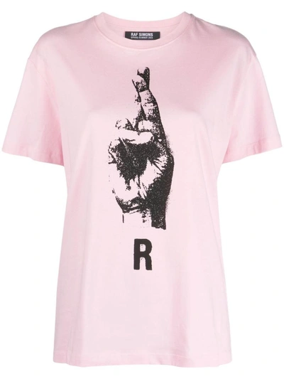 Shop Raf Simons T-shirts And Polos In Light Pink