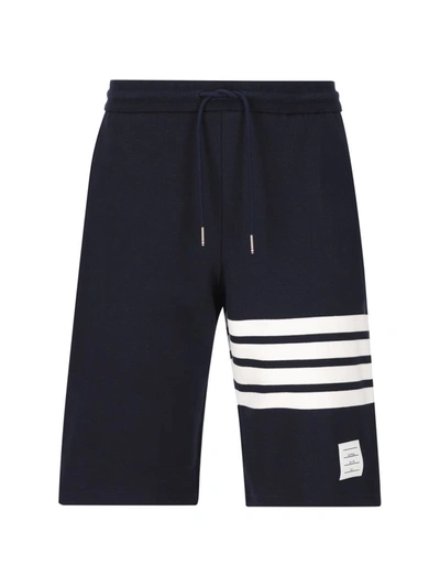 Shop Thom Browne Shorts In Blue