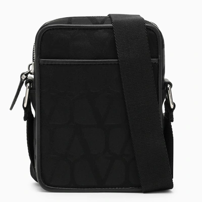 Shop Valentino Garavani Small Black Iconographe Nylon Shoulder Bag