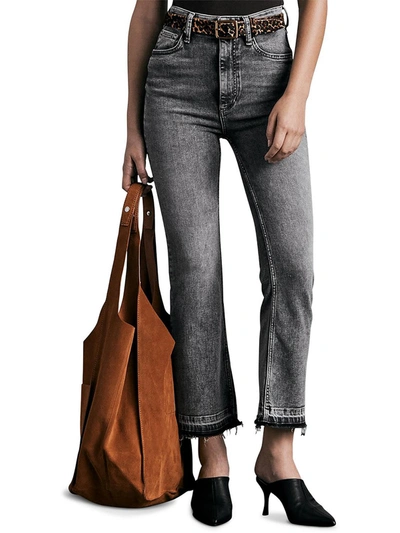 Shop Rag & Bone Casey Womens High Rise Ankle Flare Jeans In Grey