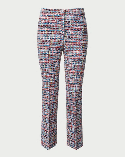 Shop Akris Punto Cloe Multicolor Cotton Tweed Bootcut Ankle Pants