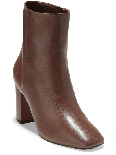 Shop Cole Haan Chrystie Womens Leather Square Toe Ankle Boots In Brown