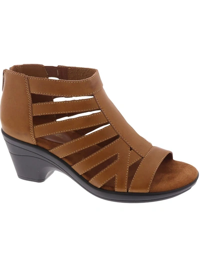 Shop Easy Street Region Womens Faux Leather Open Toe Gladiator Sandals In Brown