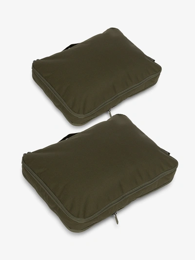 Shop Calpak Large Compression Packing Cubes In Moss