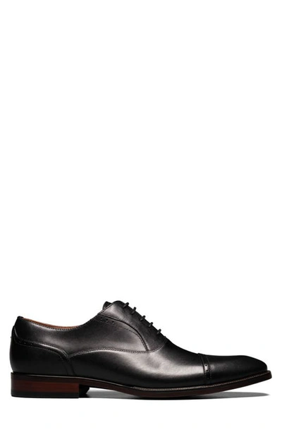 Florsheim Alanzo Leather Cap Toe Derby In Black
