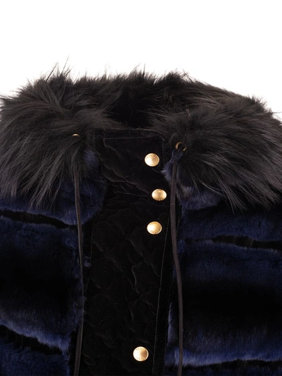 Fendi Fur Quilted Coat In Saxophone