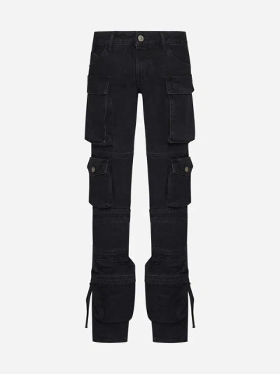 Shop Attico Essie Slim-fit Cargo Jeans In Black