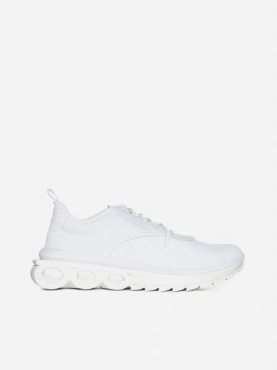Shop Ferragamo Nima Knit Sneakers In Optic White