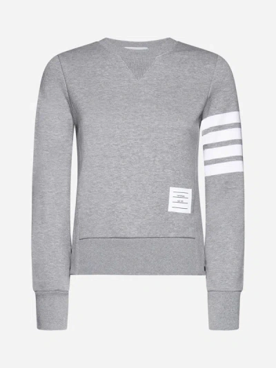 Shop Thom Browne Cotton 4-bar Sweatshirt In Light Grey