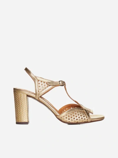Shop Chie Mihara Bessy Macrame' Leather Sandals In Gold